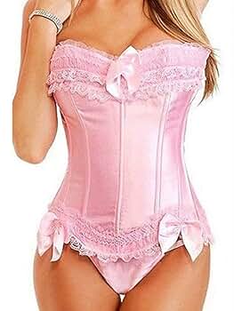 トップス Satin lingerie corset tops Sinzelimin Women Corset Tops Trendy Floral Satin Boned